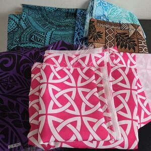 Hawaiian Polynesian Tribal Fabrics Cotton Various Cut Sizes Approx 29 Yards